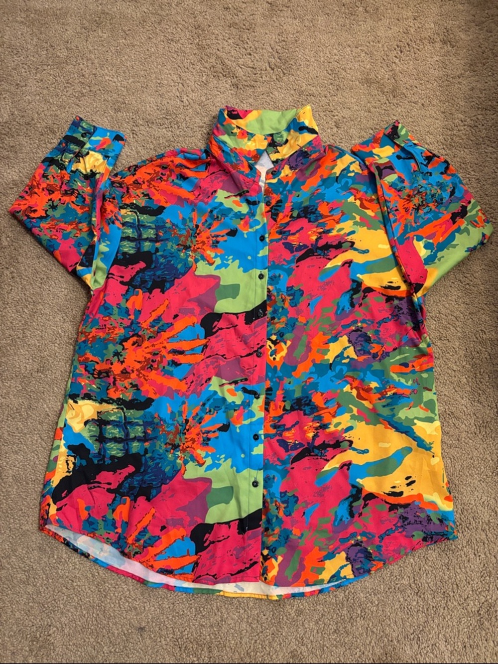 Bold Multicolor Women’s  Button-Up Shirt
